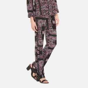 Sandro Paris Pashmina Print Silk Paisley Pants sz 36